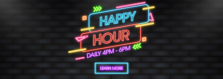 Happy Hour Daily 4 p.m. to 6 p.m. Jackpot for mobile screens.